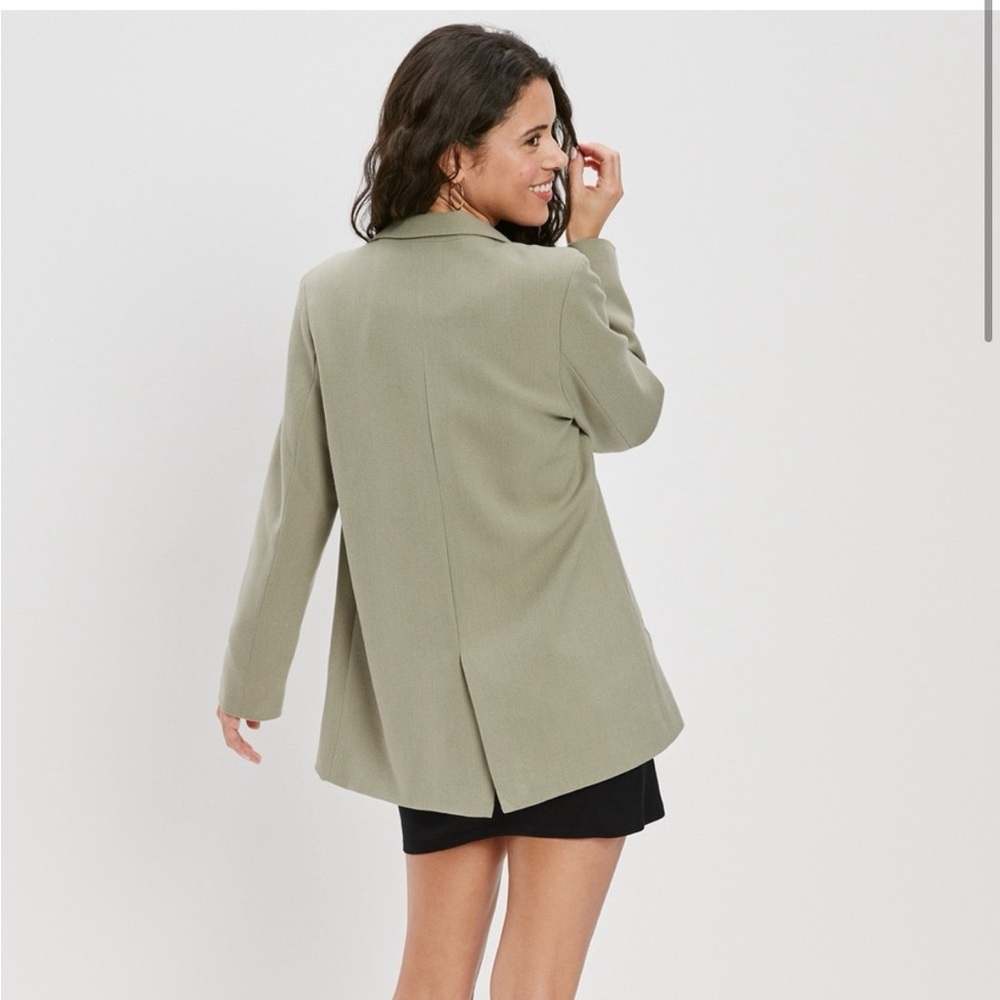 NWT AMERICAN EAGLE AE Solid Blazer‎ OVERSIZED GRE… - image 2